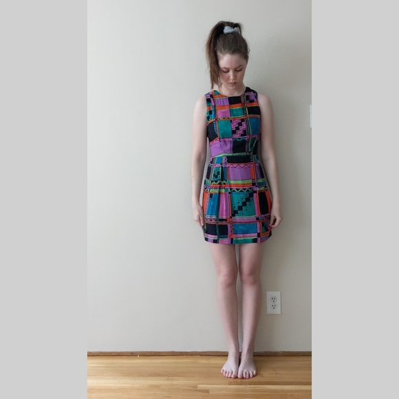 Abstract Print Mini Dress - Picture 3 of 3